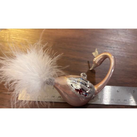 Pink Swan Hand Blown Glass Christmas Ornament - Picture 11 of 13